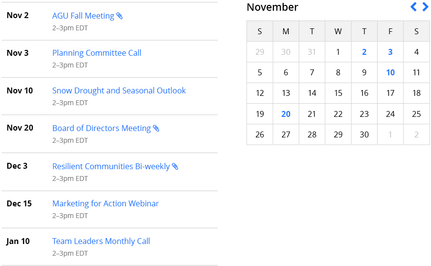 explore calendar